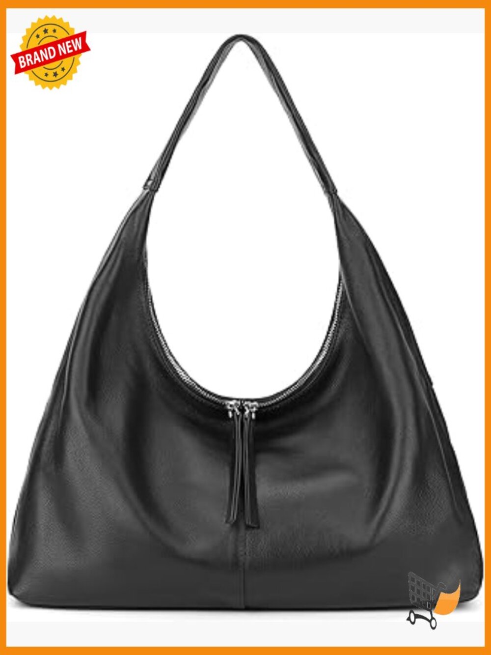 Ultra Soft Leather Slouchy Hobo Bag, Large Tote Purse for Work Travel